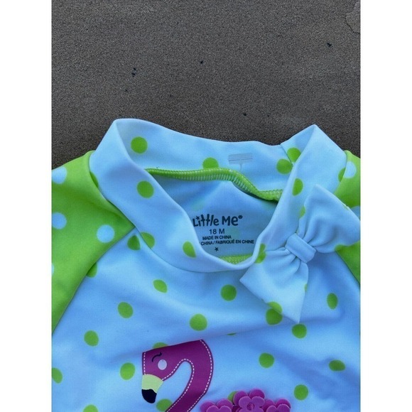 Little Me Girls Flamingo Print Rash Guard Swim Shirt UPF 50 NWT 18mo - Picture 2 of 3